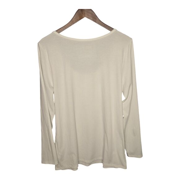 Torrid Super‎ Soft Rib Scoop Neck Hook & Eye Top White Long Sleeve Size 2 - Picture 3 of 5